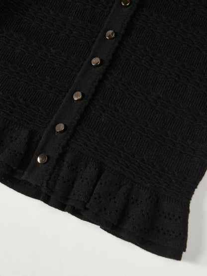 Peplum Cardigan - Black