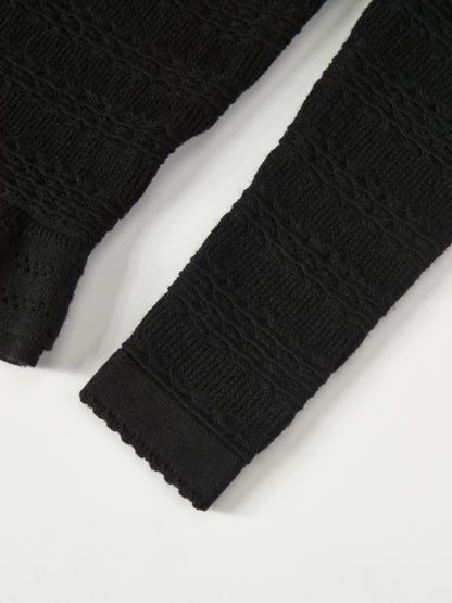 Peplum Cardigan - Black