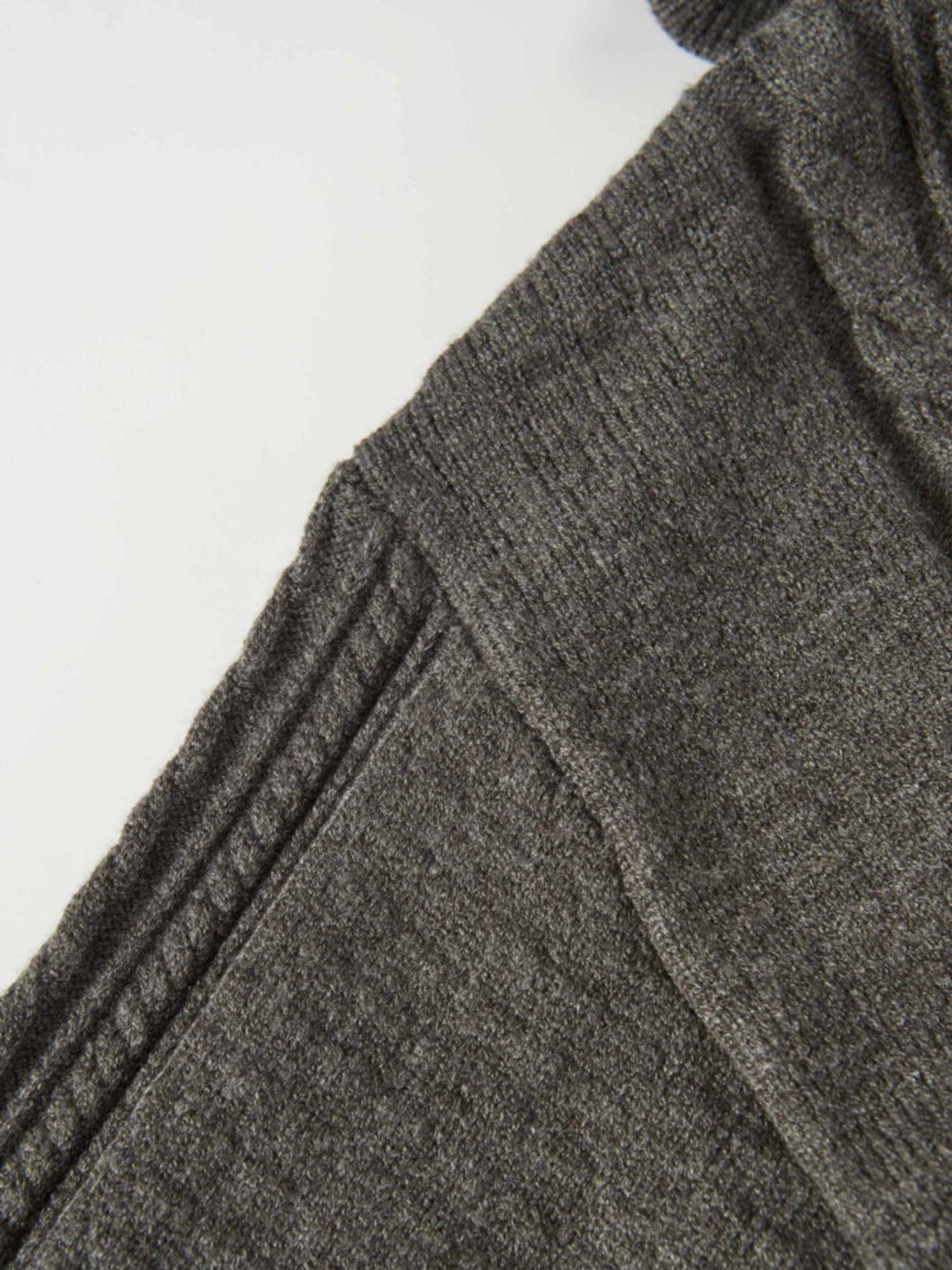 Half Zip Mixed Cable Sweater - Grey