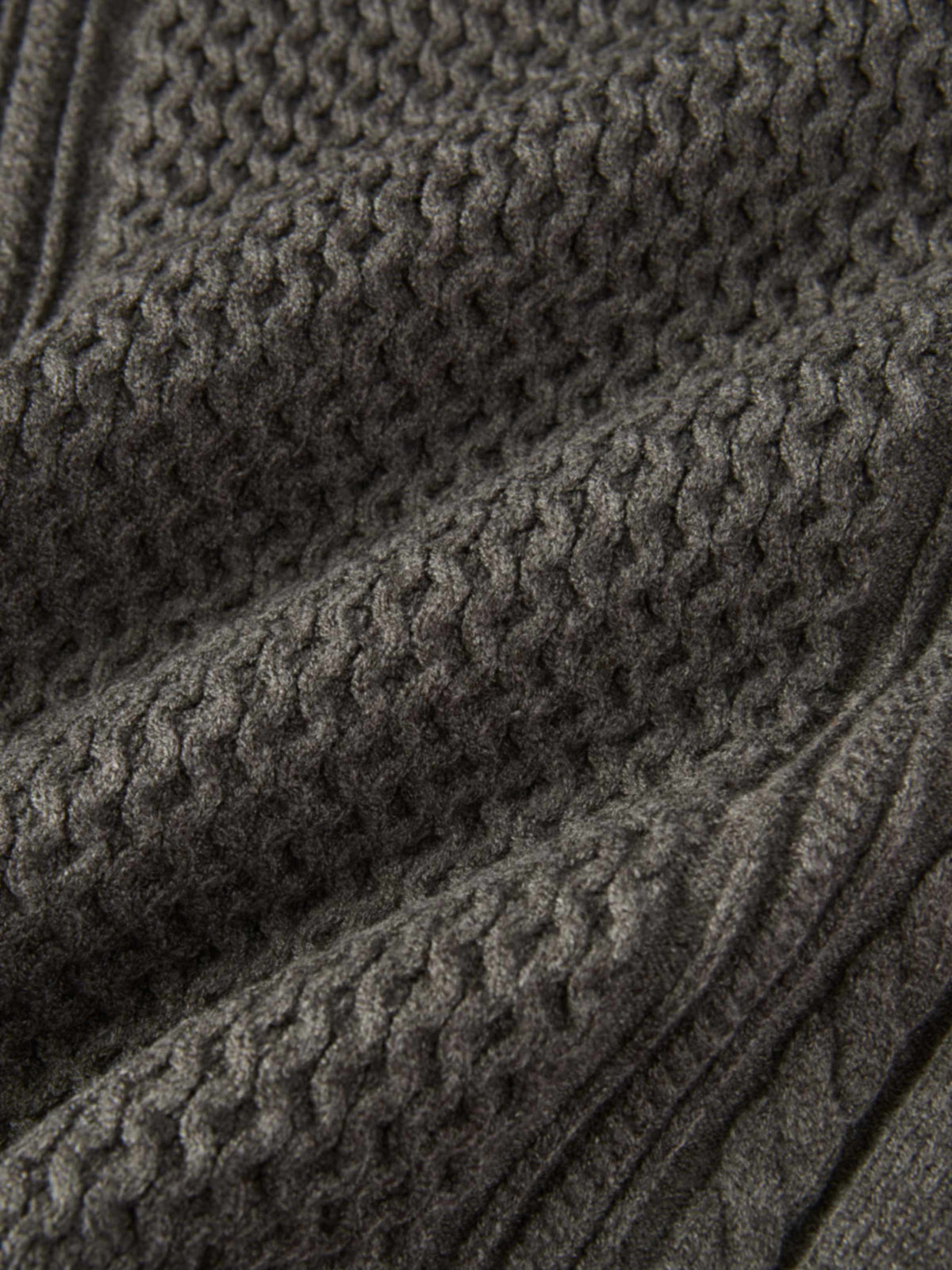 Half Zip Mixed Cable Sweater - Grey