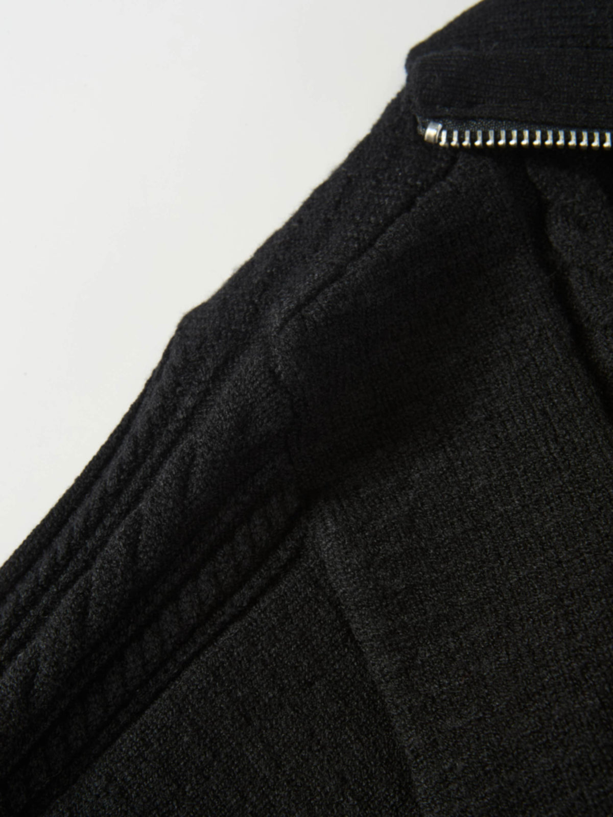 Half Zip Mixed Cable Sweater - Black