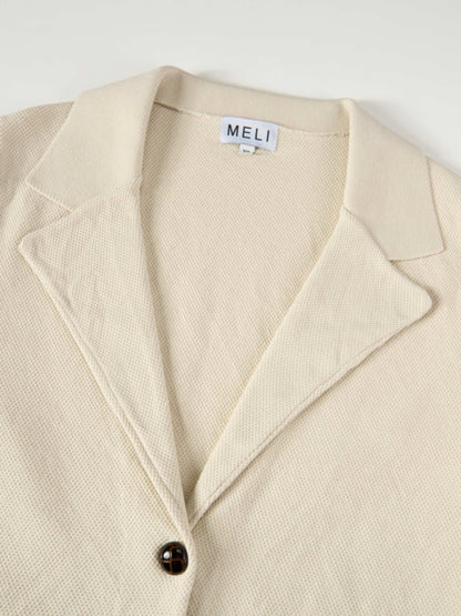 Knit Boxy Blazer - Cream