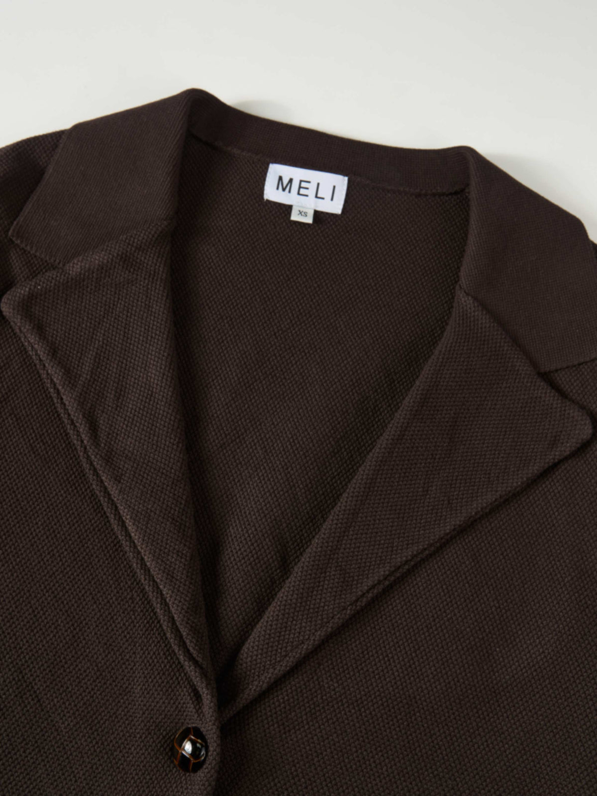 Knit Boxy Blazer - Brown