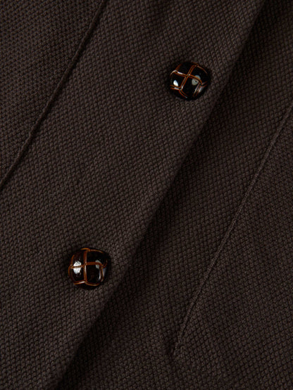 Knit Boxy Blazer - Brown