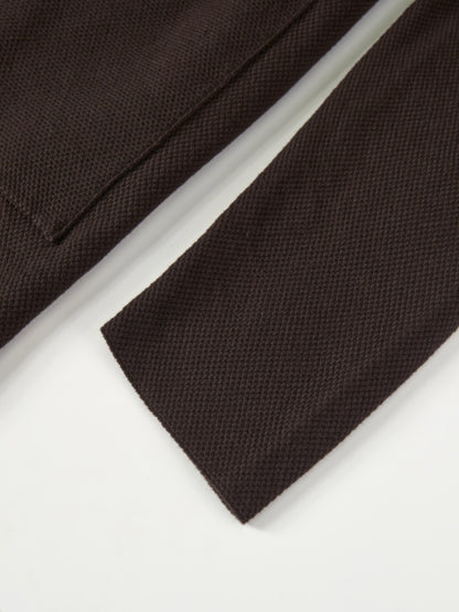 Knit Boxy Blazer - Brown