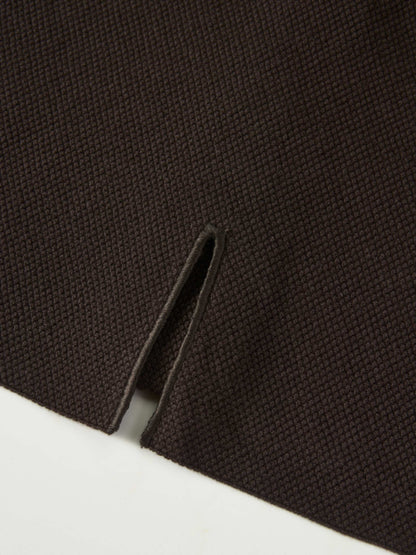 Knit Boxy Blazer - Brown