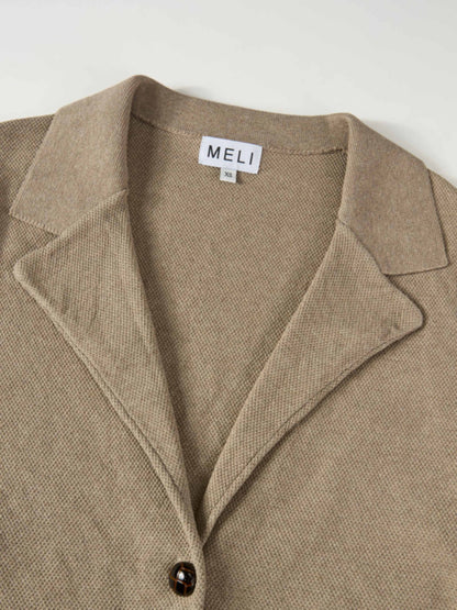 Knit Boxy Blazer - Camel