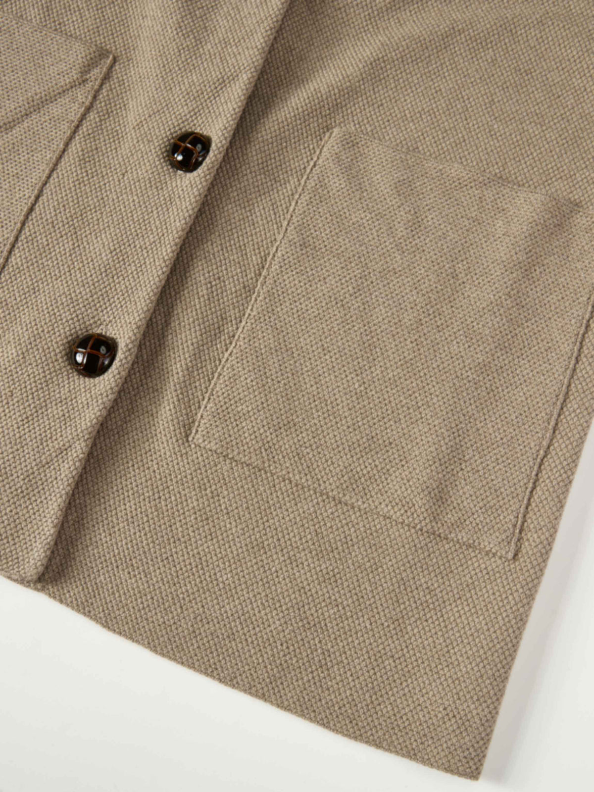 Knit Boxy Blazer - Camel