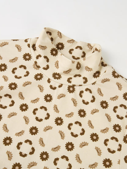 Printed Modal Turtleneck - Geo Floral