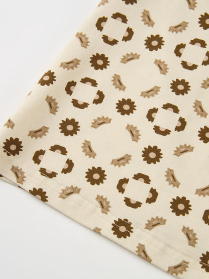 Printed Modal Turtleneck - Geo Floral