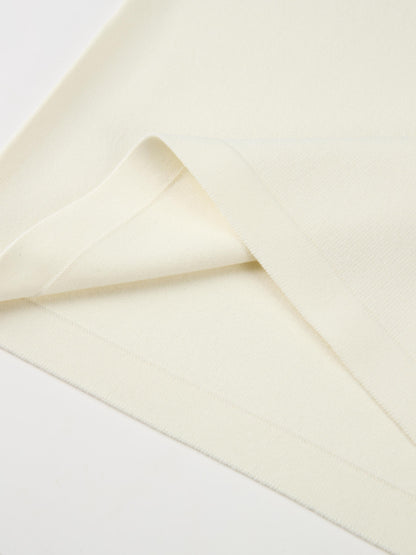 Sleeveless Crew Neck Silk Knit Top - Cream
