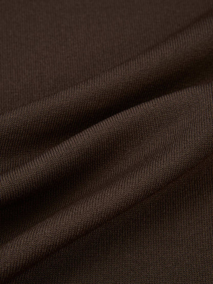 Sleeveless Crew Neck Silk Knit Top - Brown