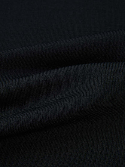 Sleeveless Crew Neck Silk Knit Top - Black