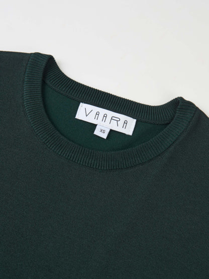 Sleeveless Crew Neck Silk Knit Top - Emerald Green