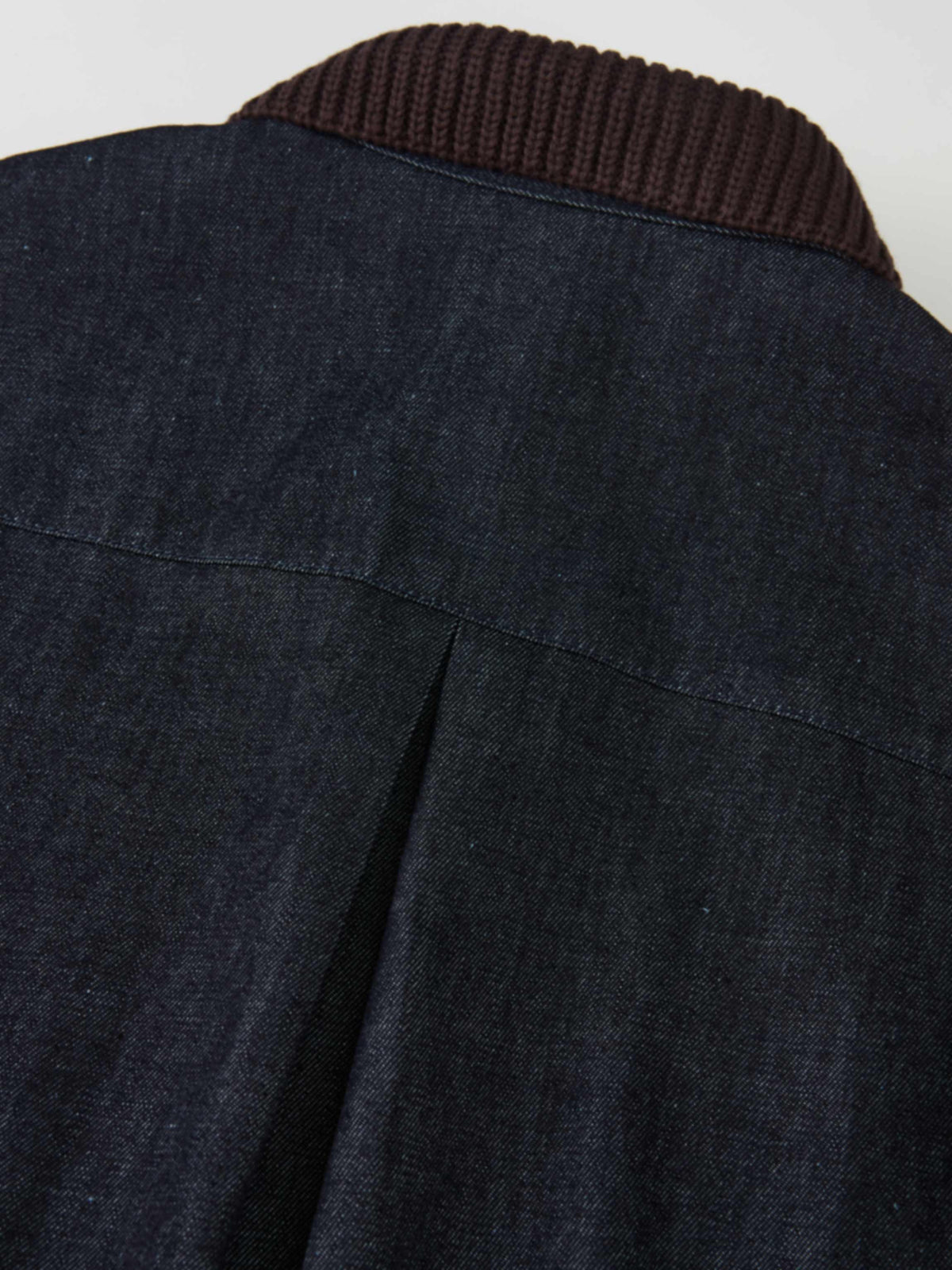 Knit Pocket Denim Dress - Blue