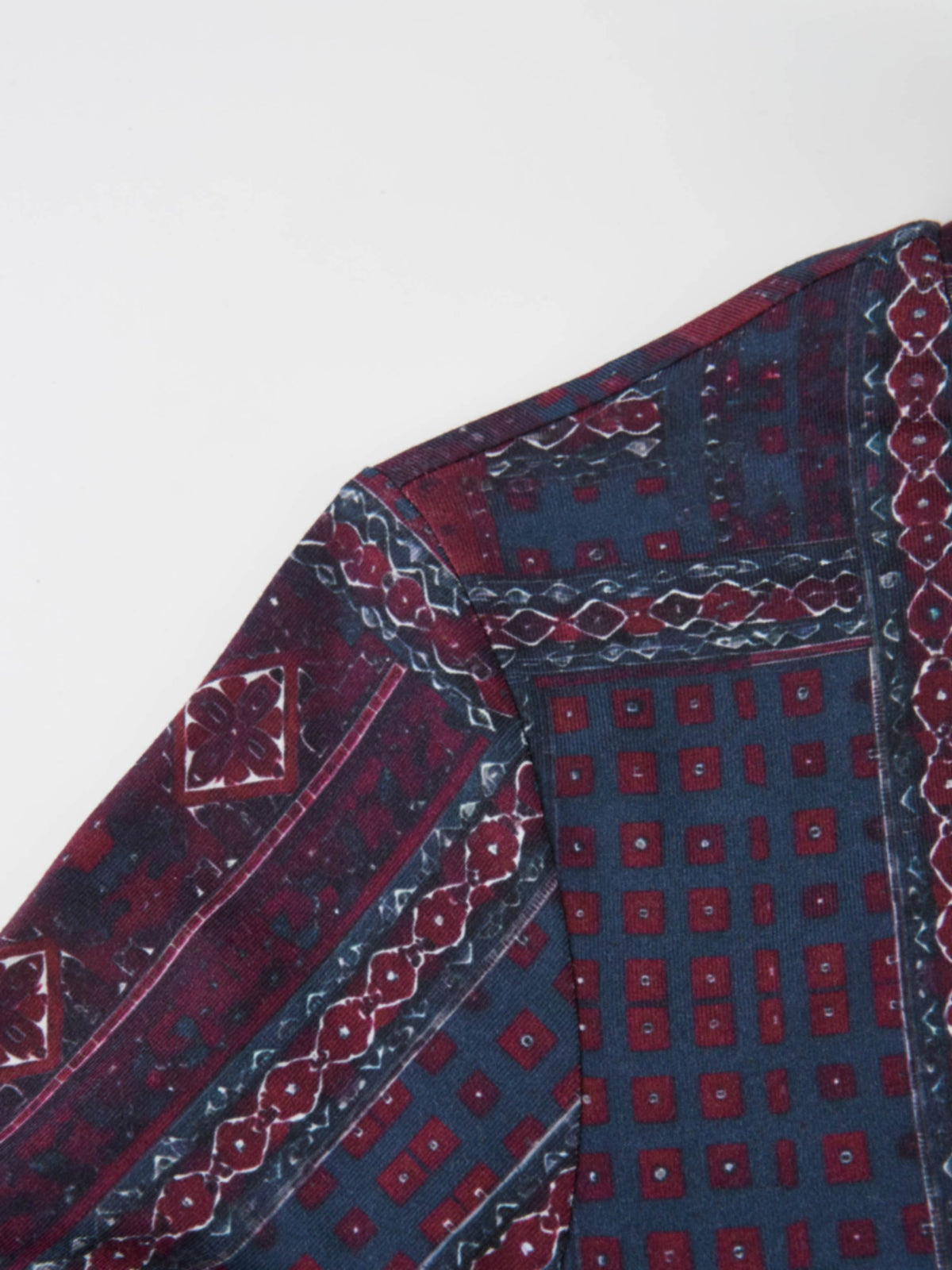 Printed Modal Turtleneck - Navy Mosaic