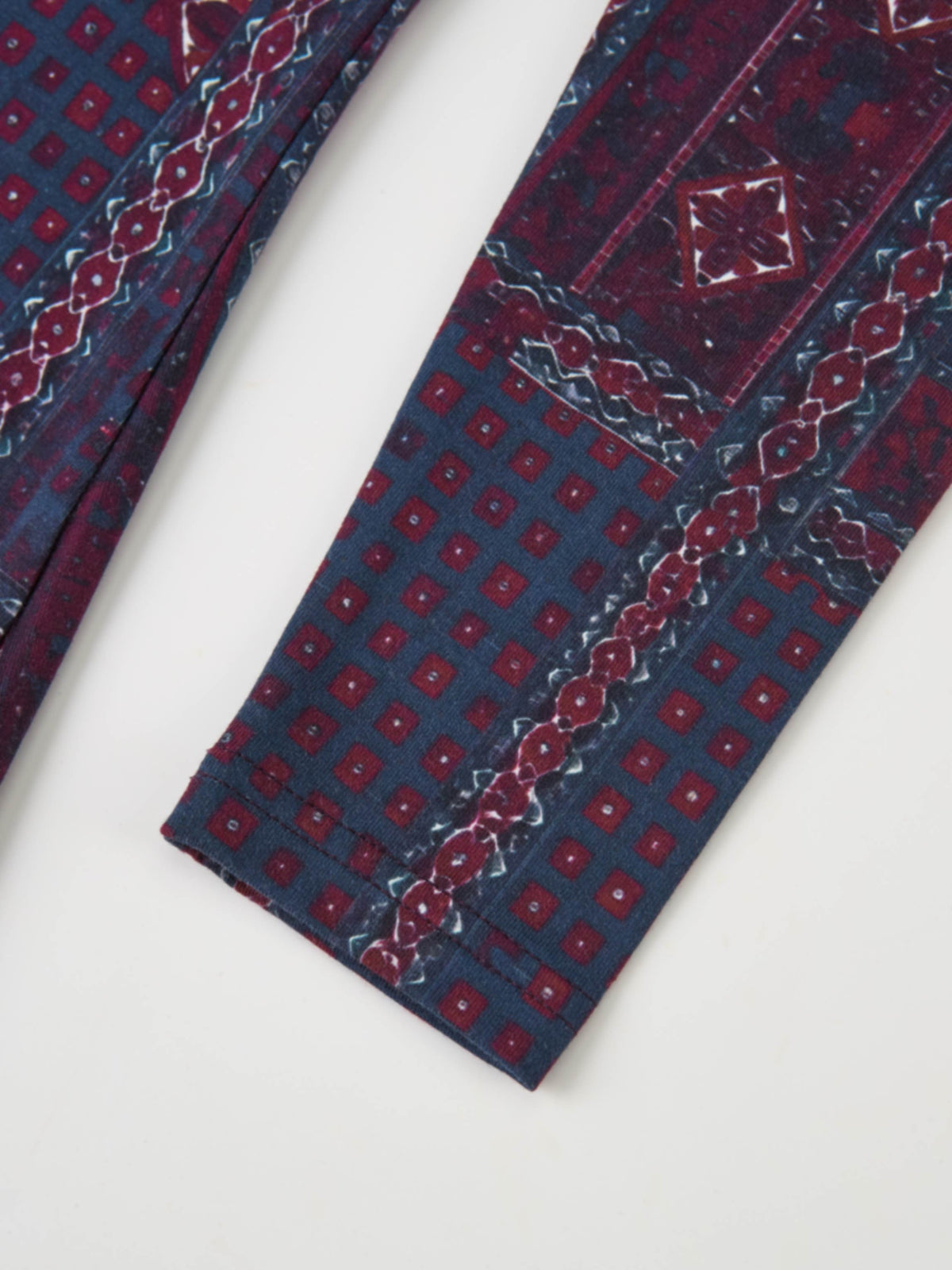 Printed Modal Turtleneck - Navy Mosaic