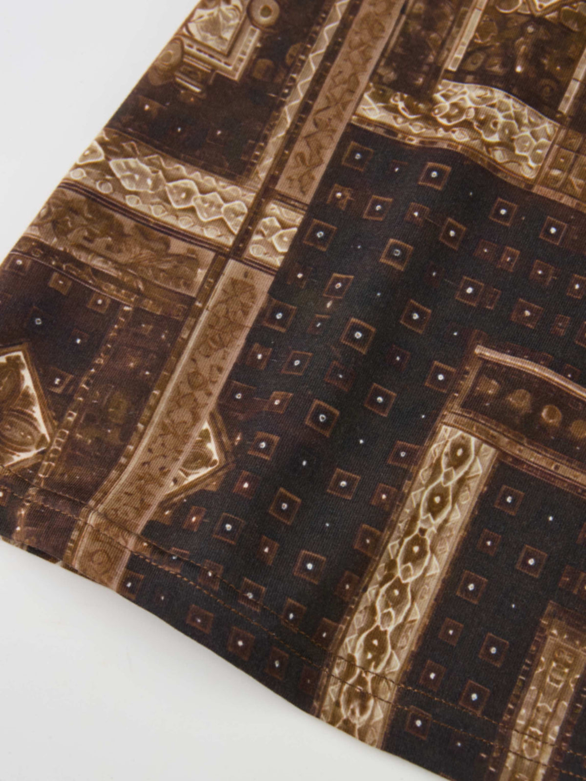 Printed Modal Turtleneck - Brown Mosaic
