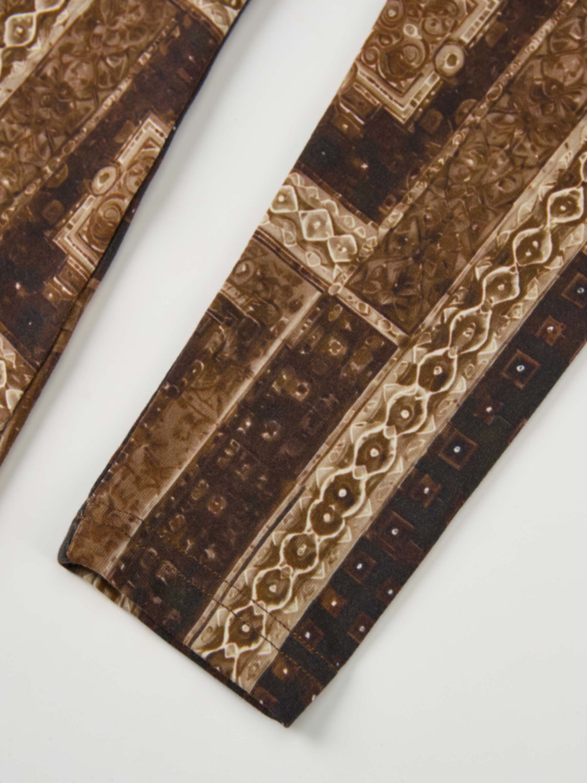 Printed Modal Turtleneck - Brown Mosaic