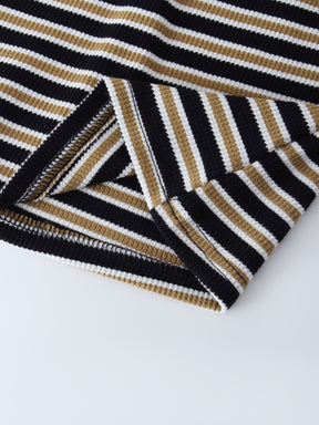 Waffle Striped High V-Black/White/Gold