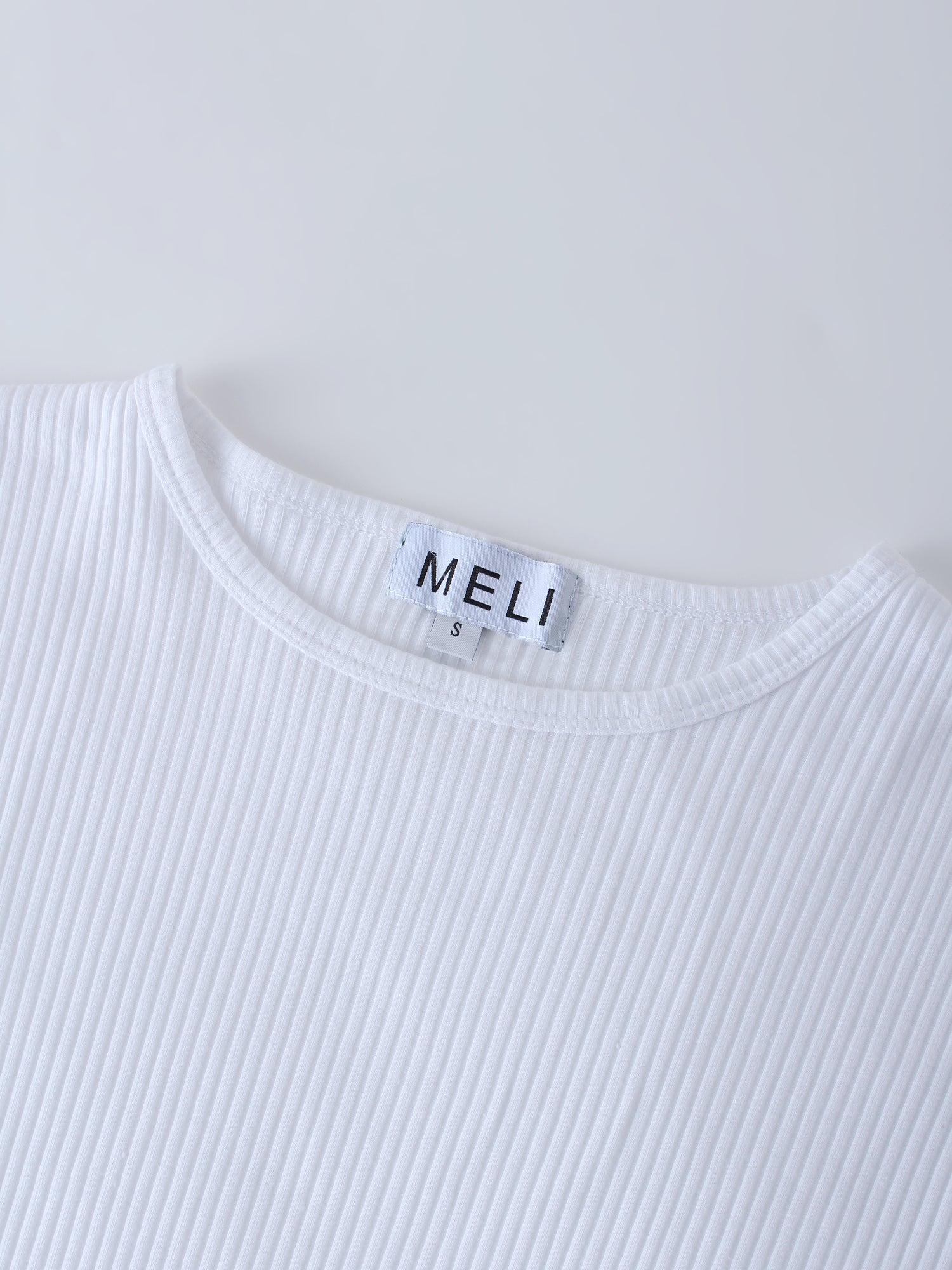 WIDE RIBBED CREW-WHITE