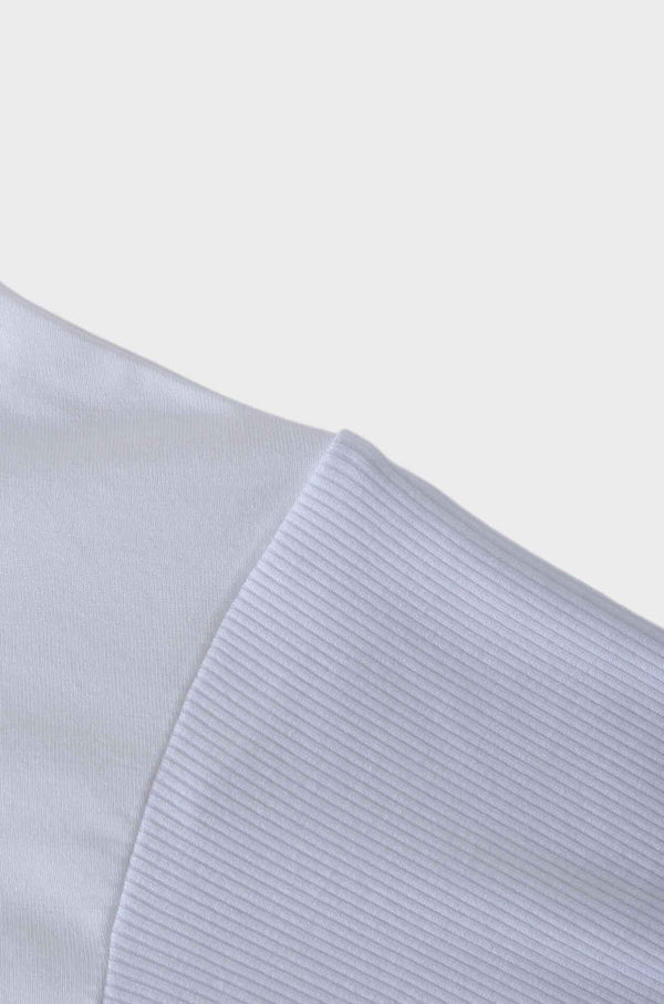 RIBBED BOTTOM T-SHIRT-WHITE