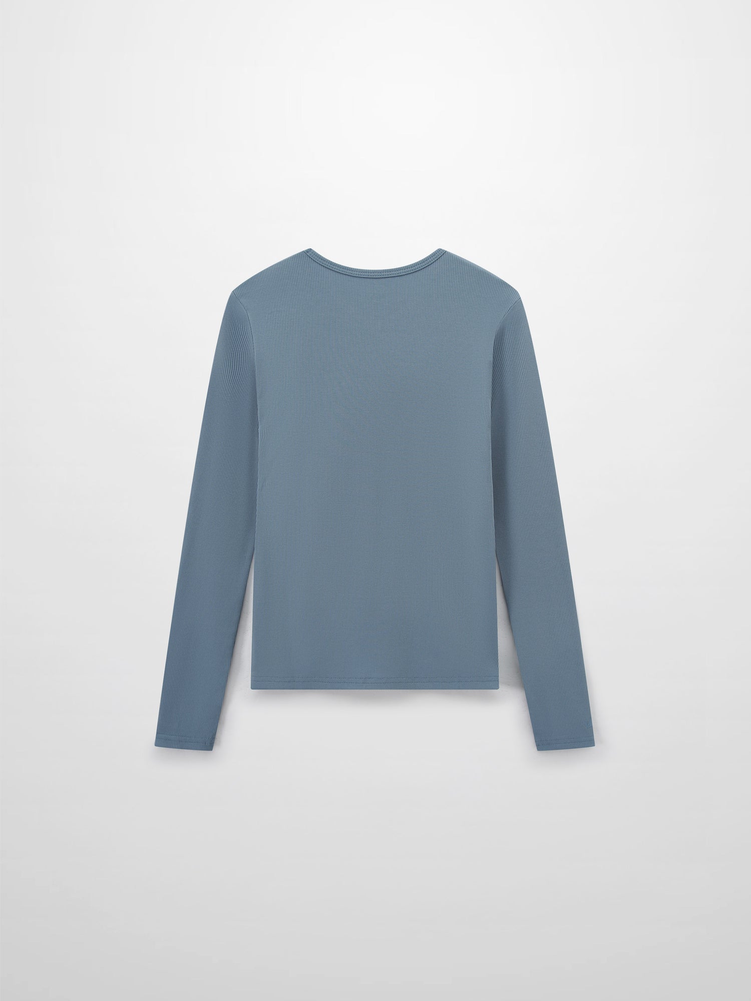 Soft Ribbed High V Tee-Dusty Blue