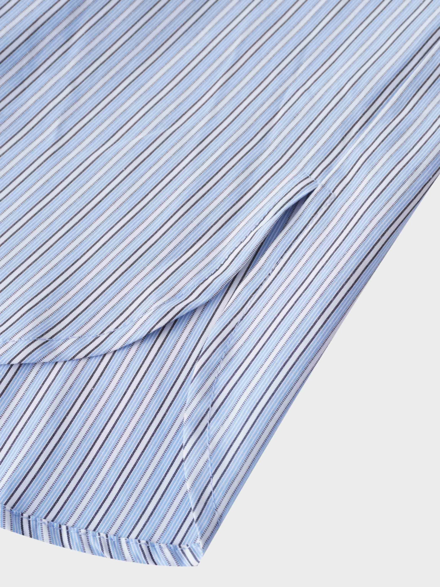 Mix Stripe Elastic Waits Dress-Blue Pinstripe