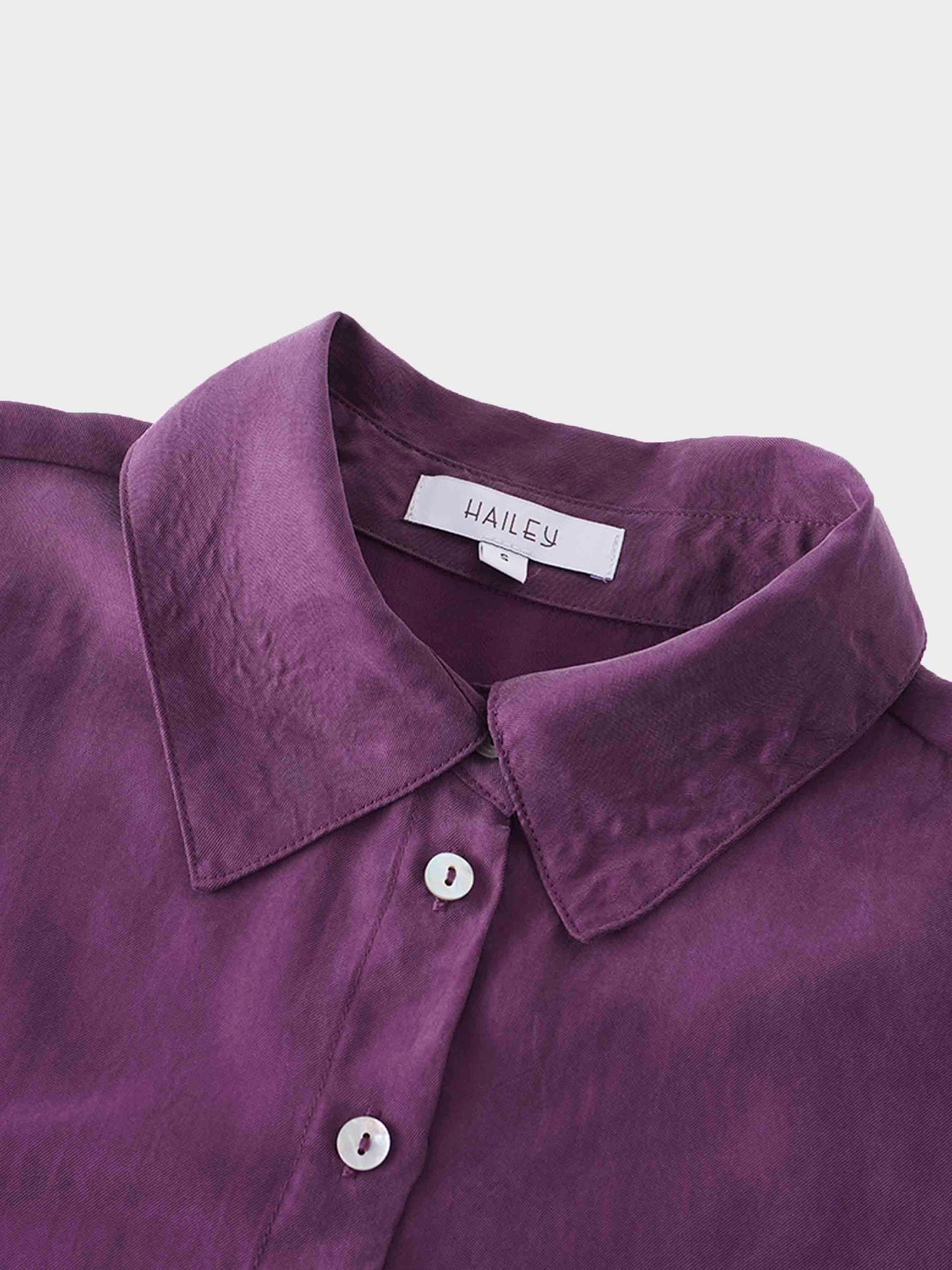 Cupro Blouse-Eggplant