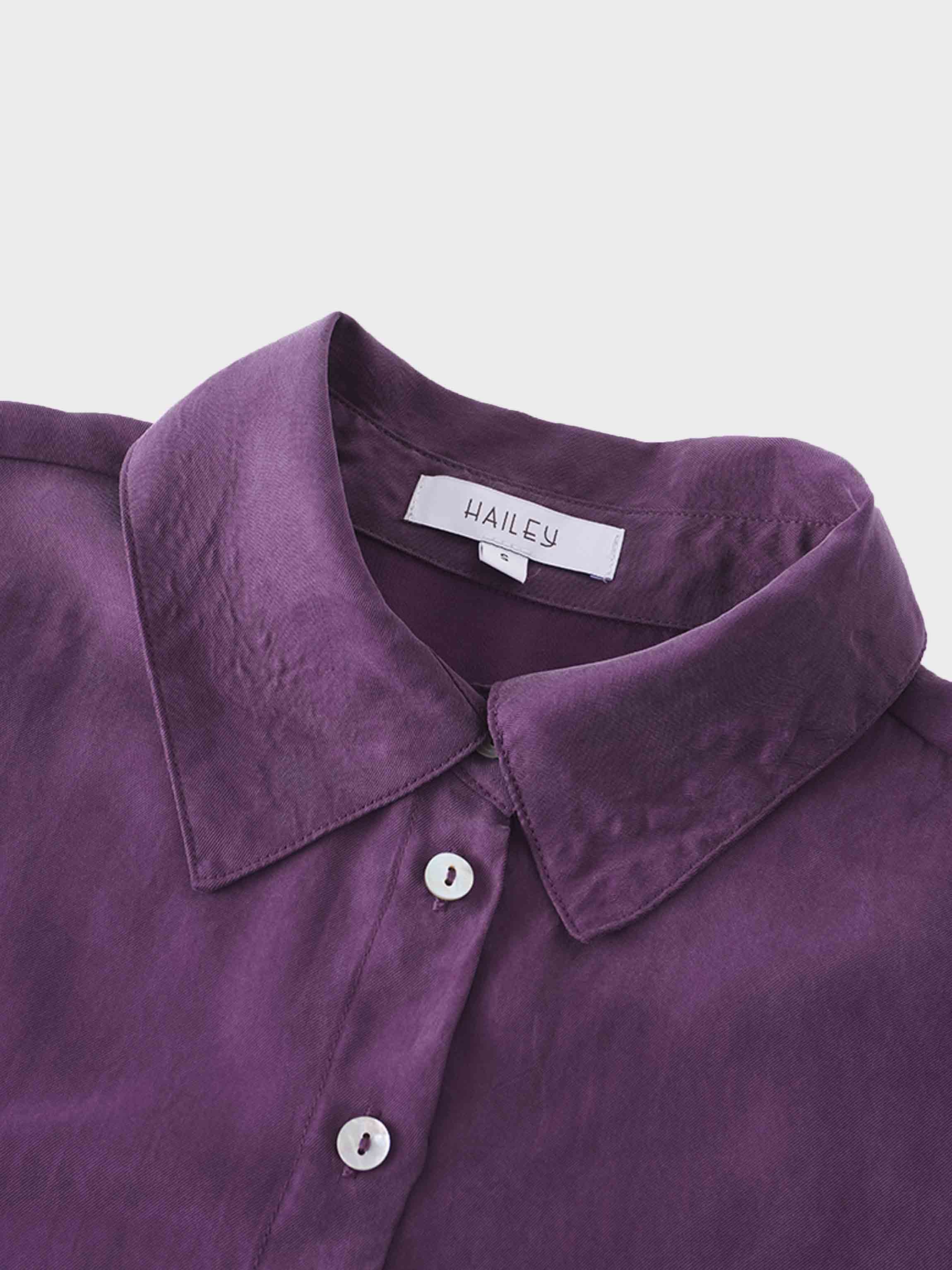 Cupro Blouse-Eggplant