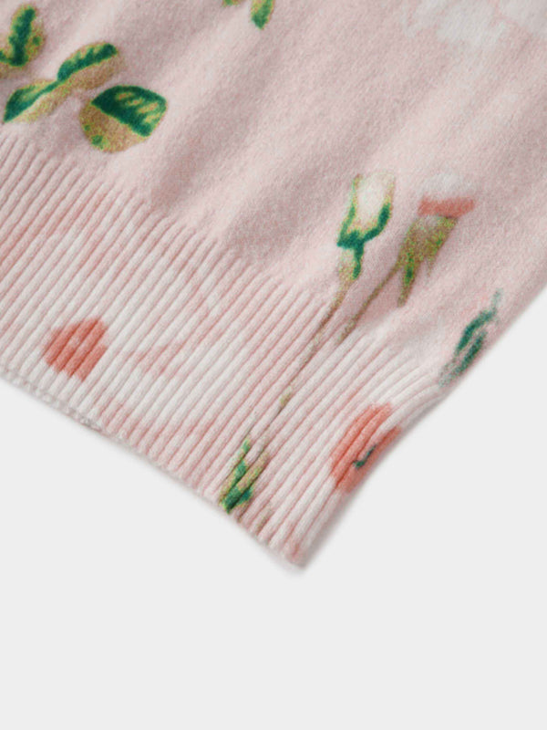 Printed Sweater-Spring Flower