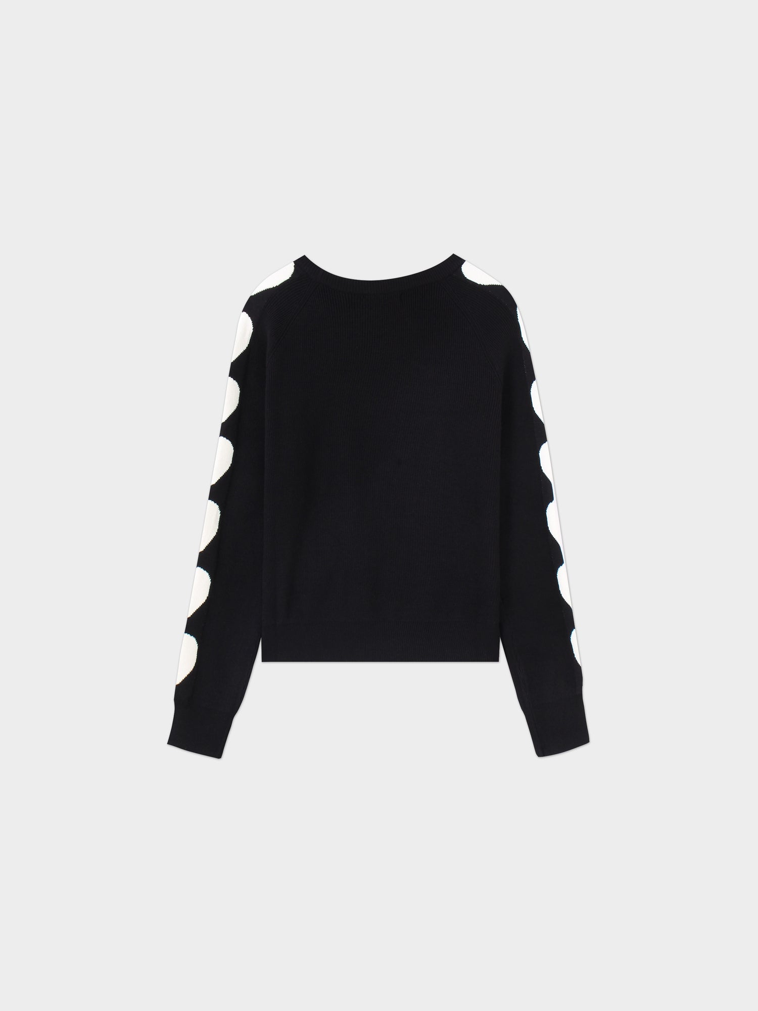 Heart Sleeve Sweater-Black/White