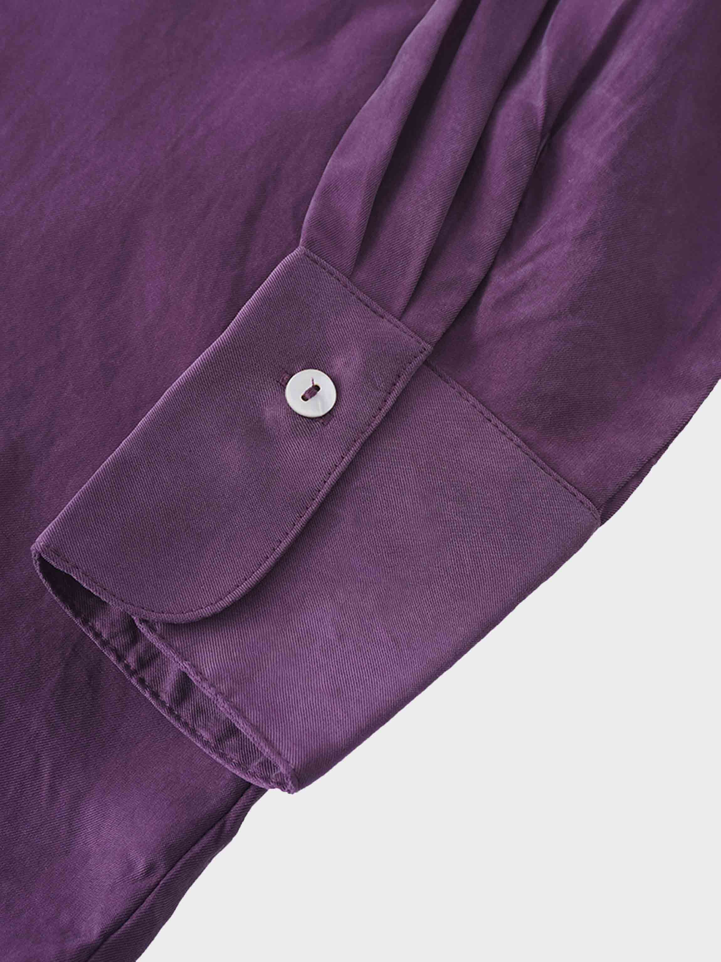 Cupro Blouse-Eggplant