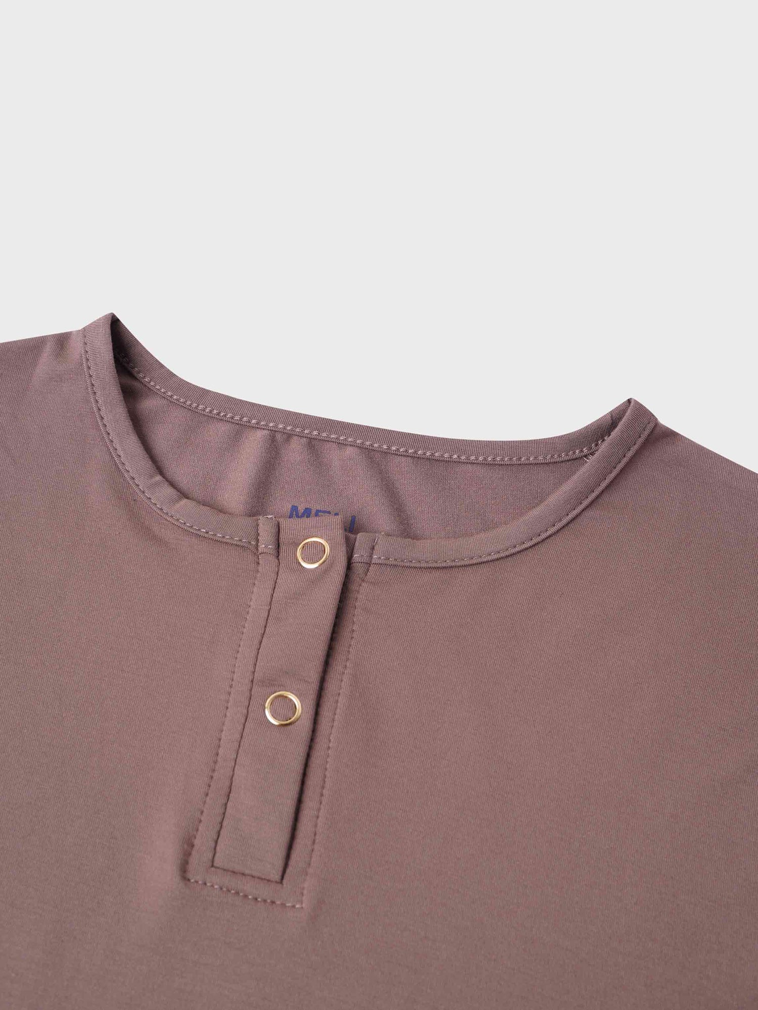 SIDE ELASTIC TEE-BROWN