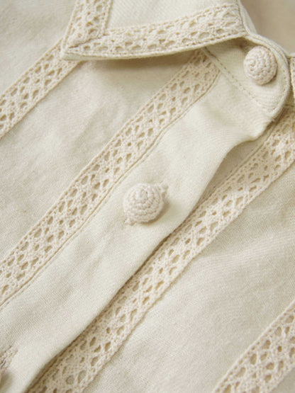 Ruffle Layer Jacket-Cream