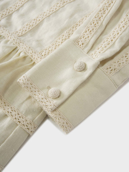 Ruffle Layer Jacket-Cream