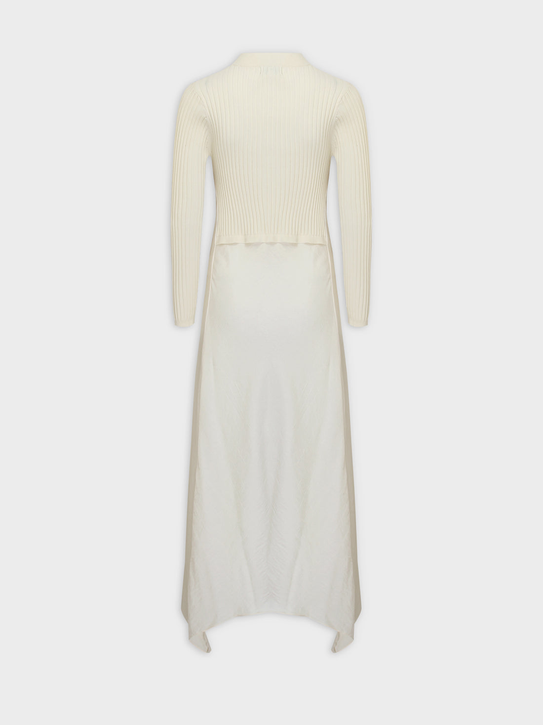 Crew Knit Satin Dress-Ivory