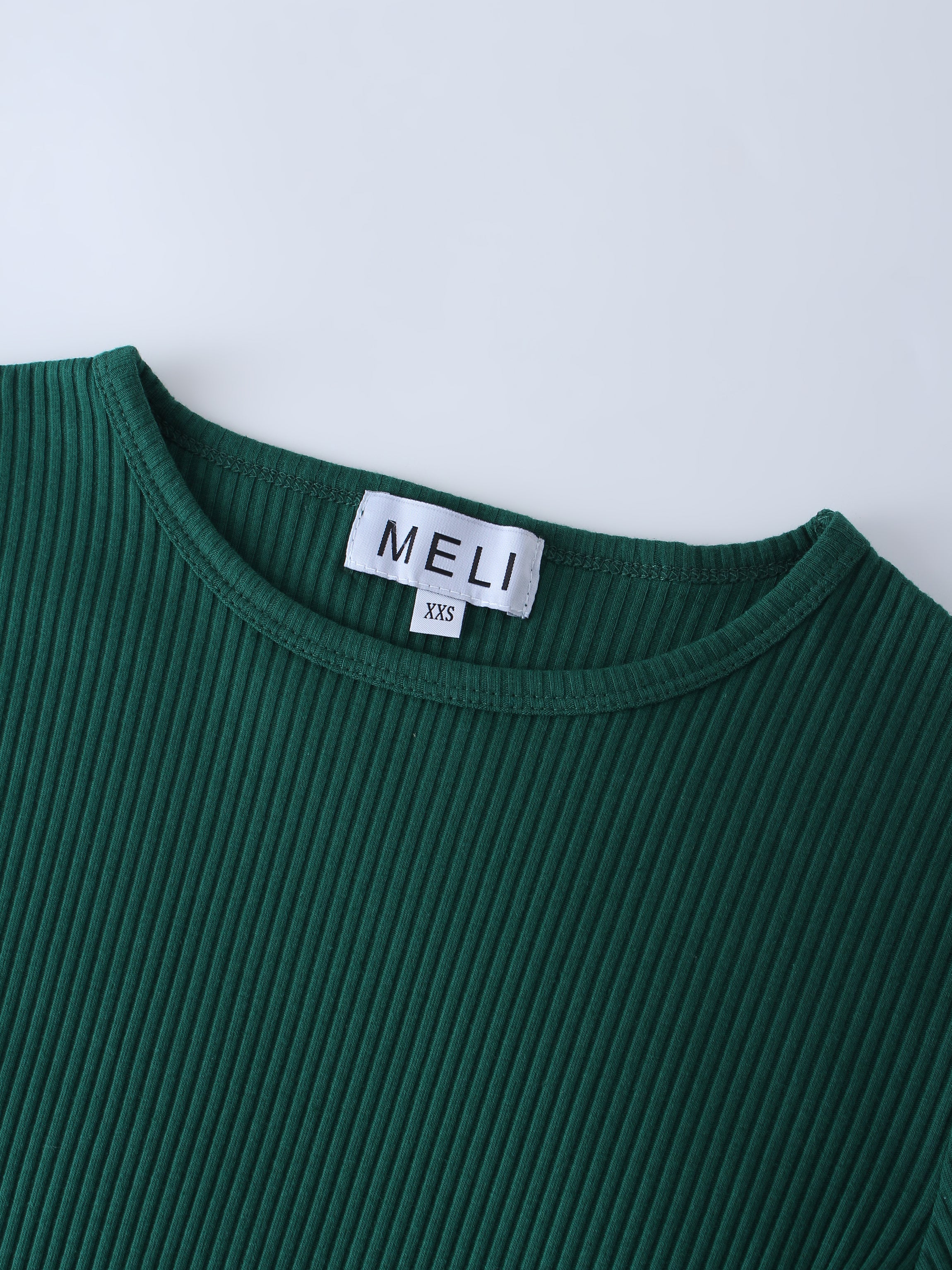 WIDE RIBBED CREW-GREEN