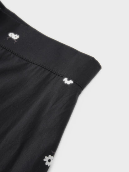 Ombre Flower Skirt-Black