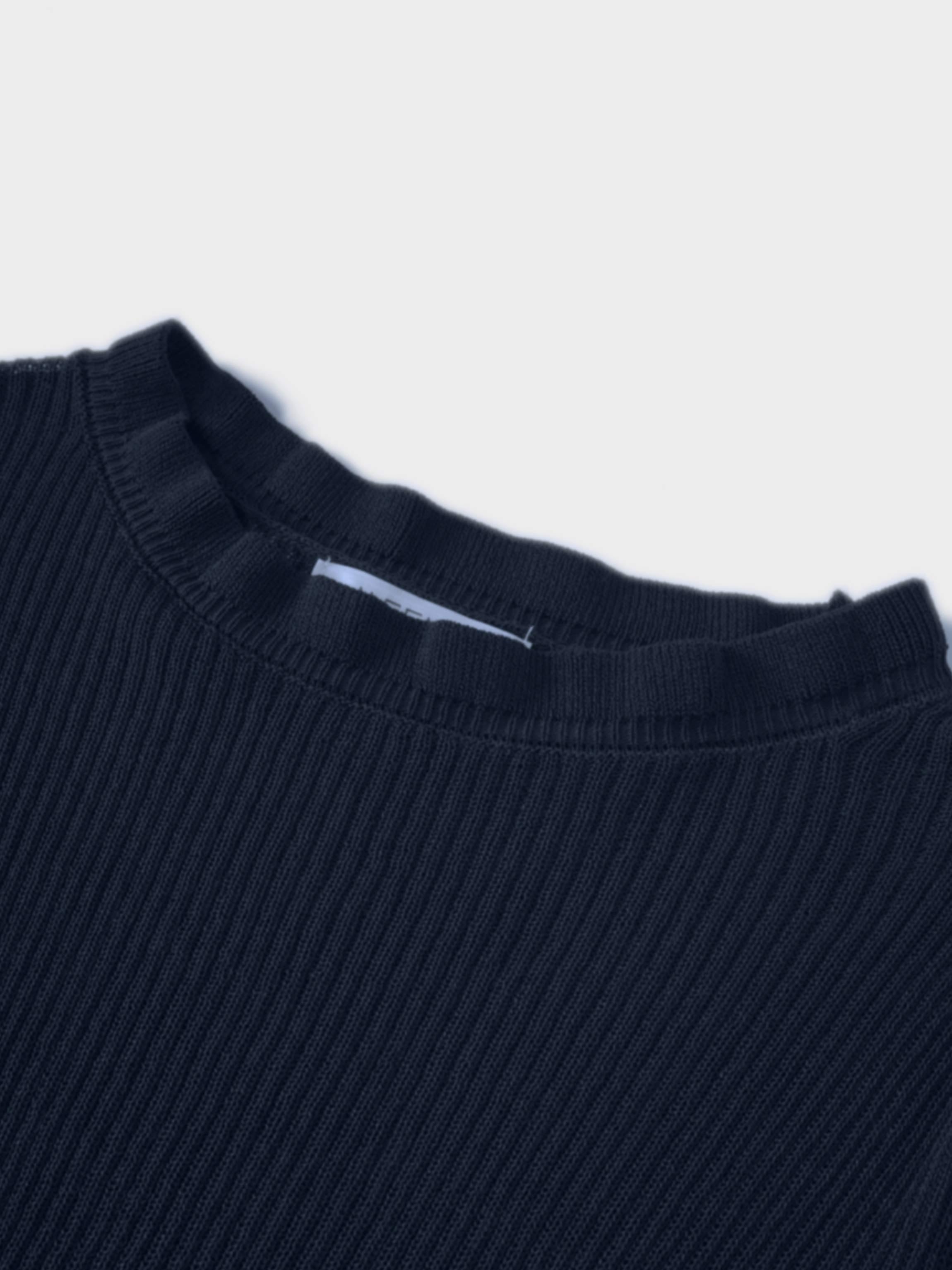 Ruffle Sweater-Navy