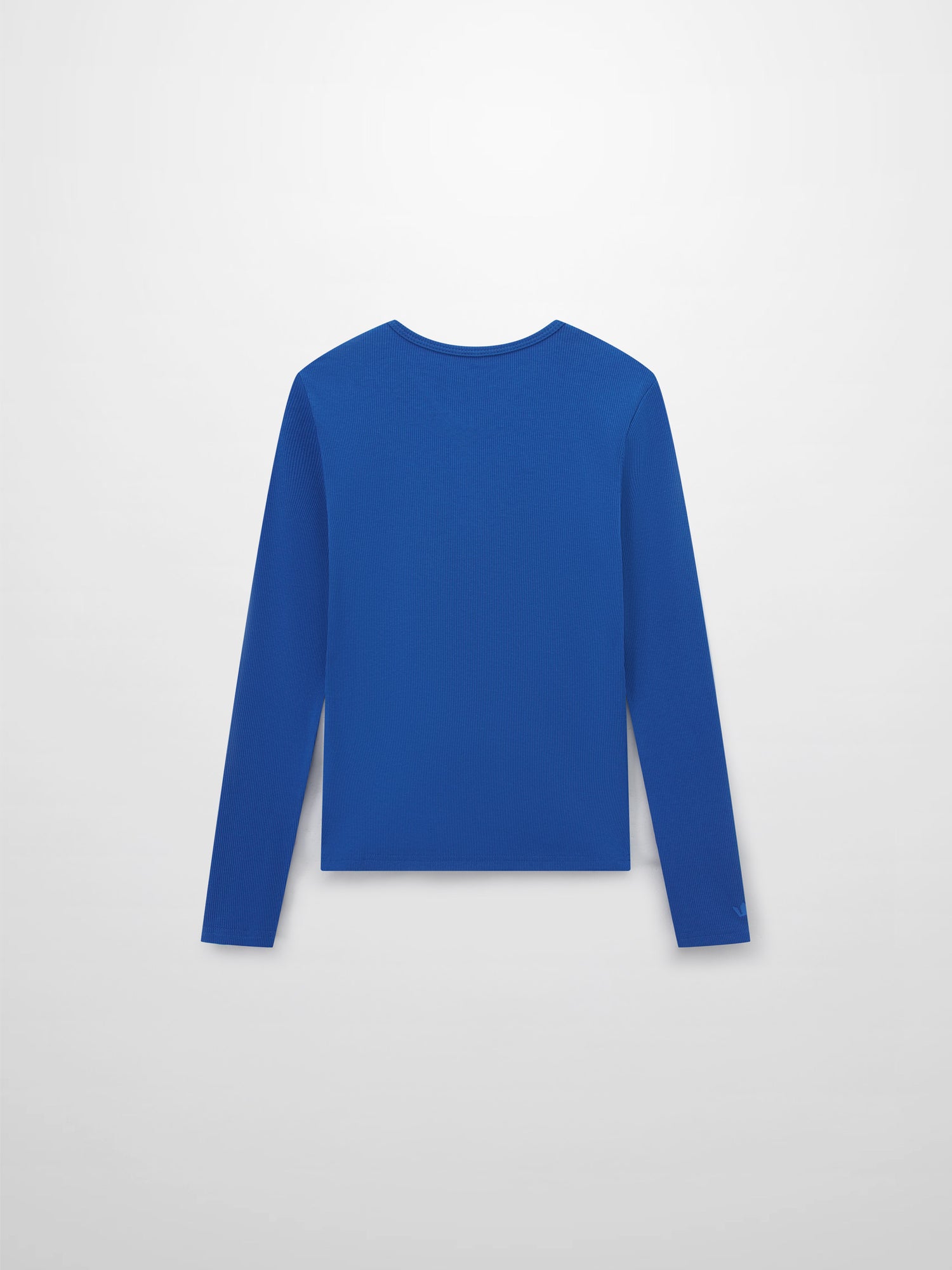 Soft Ribbed High V Tee-Cobalt Blue