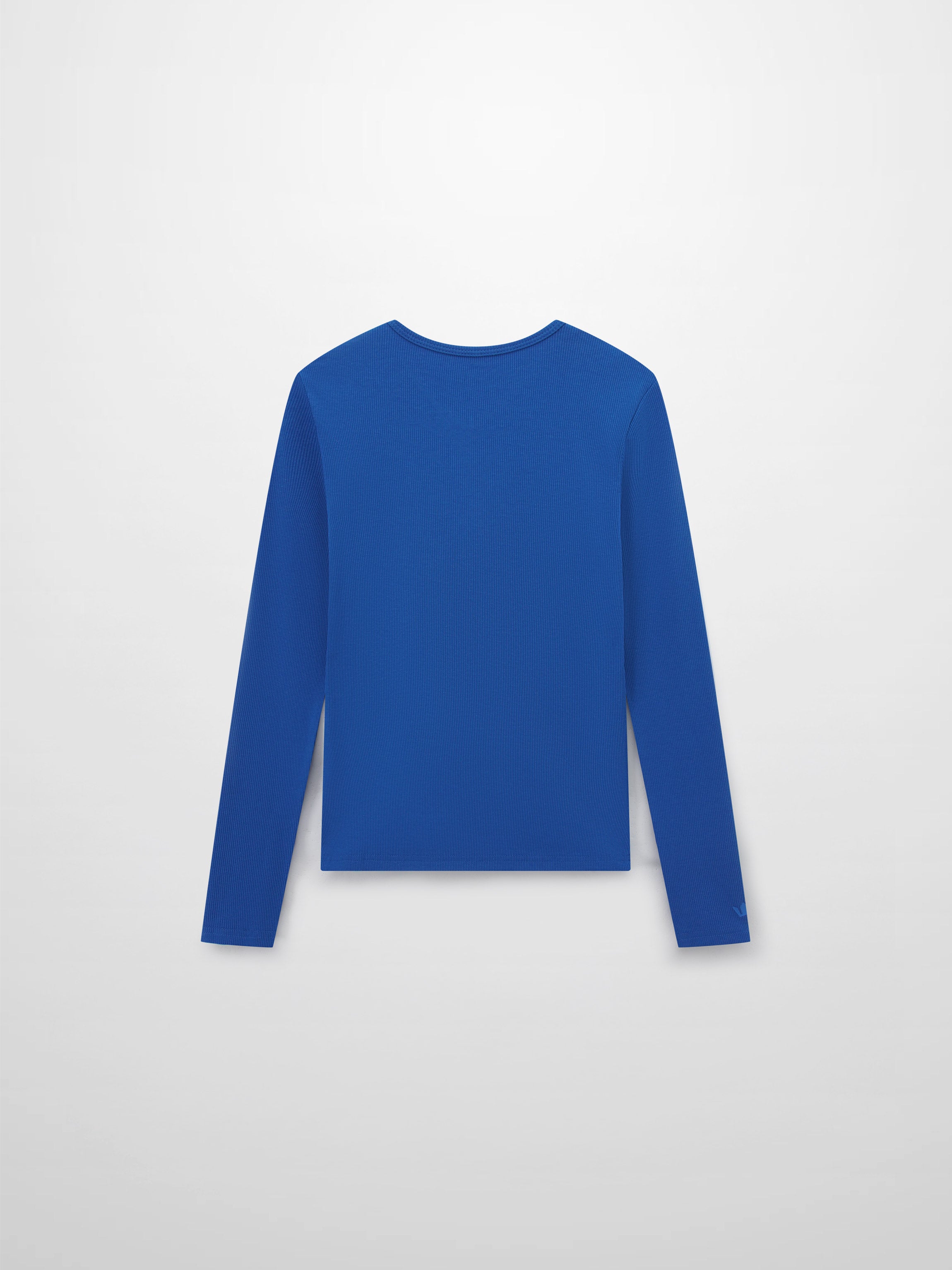 Soft Ribbed High V Tee-Cobalt Blue