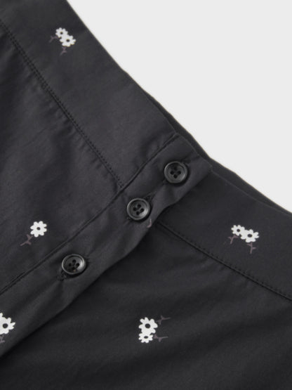 Ombre Flower Skirt-Black