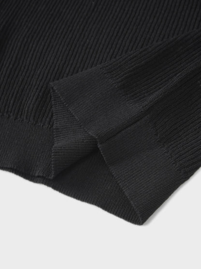 Ruffle Sweater-Black