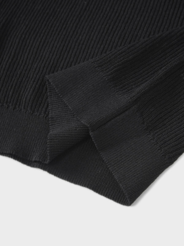 Ruffle Sweater-Black