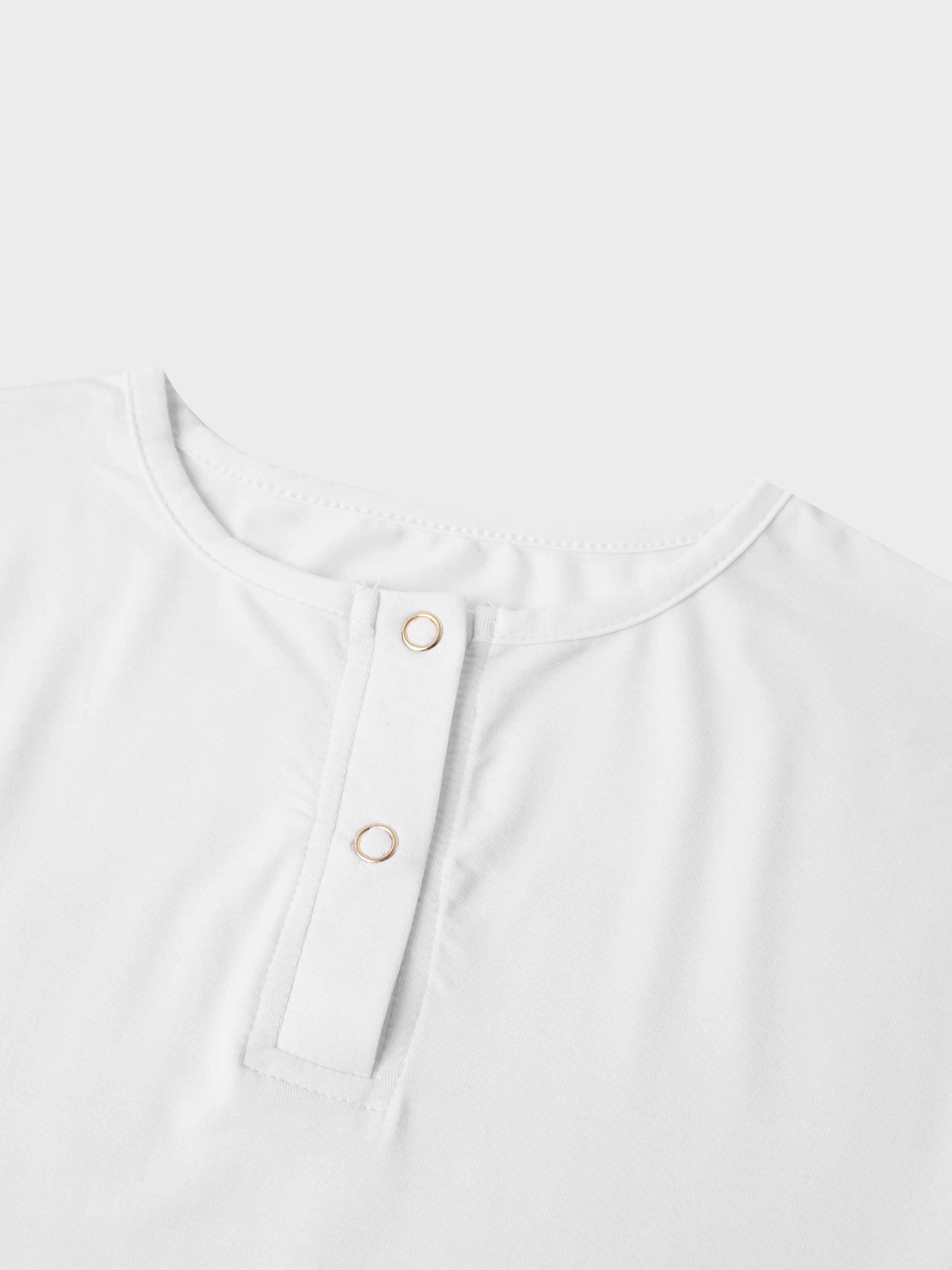 SIDE ELASTIC TEE-WHITE