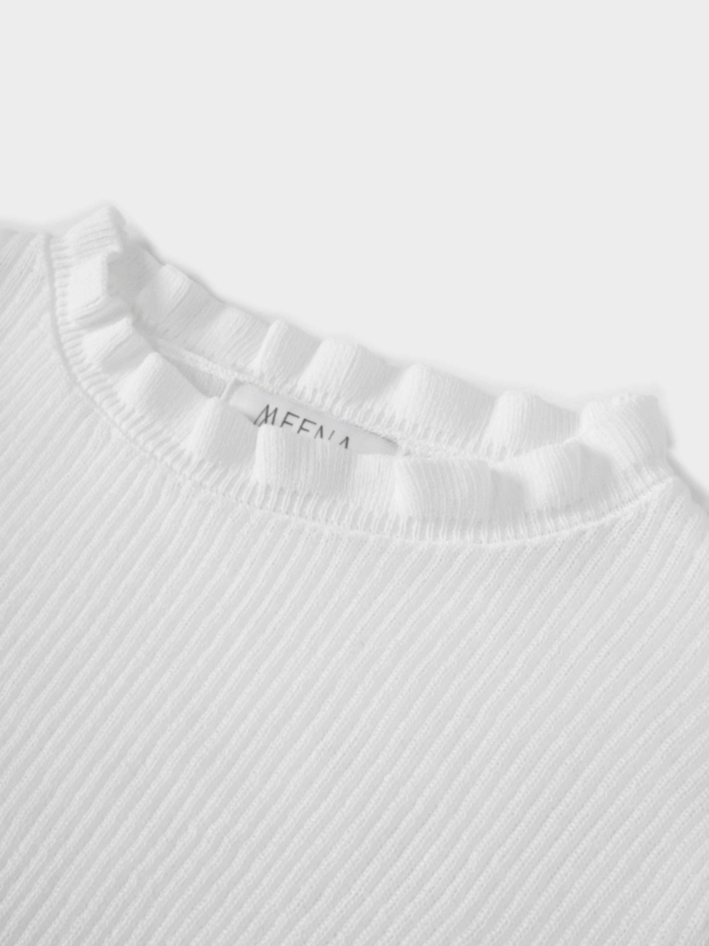 Ruffle Sweater-White