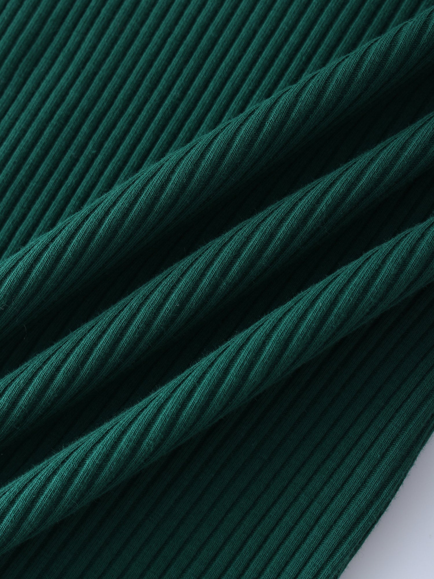 WIDE RIBBED CREW-GREEN