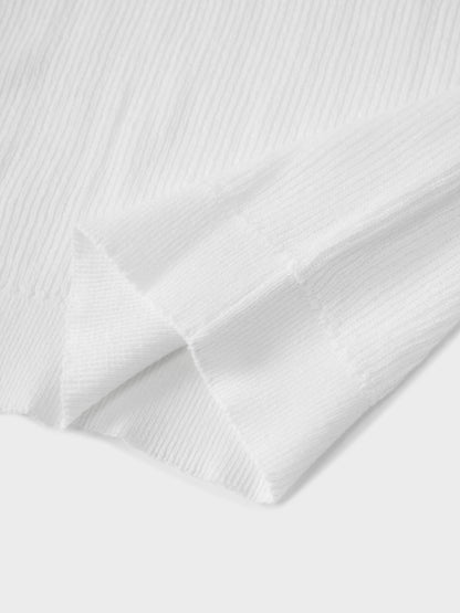 Ruffle Sweater-White