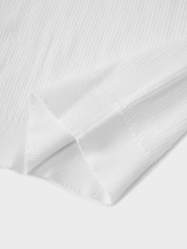 Ruffle Sweater-White